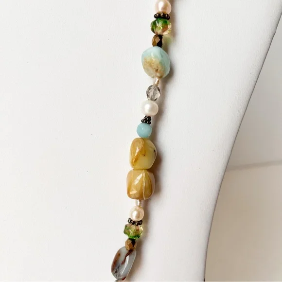 Vintage Peyote Bird 925 Sterling Silver and Multicolor Gemstone Beaded Necklace - Picture 13 of 16